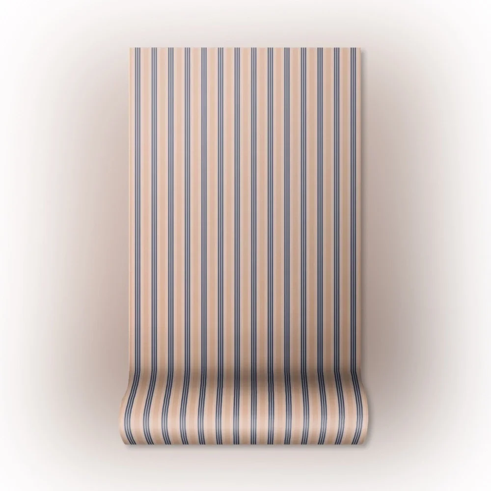 New Anthropologie Papier Villa Vertical Stripe Apricot Pink Wallpaper Wall Mural